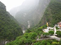 Buddha beeld bij tempel in Taroko